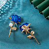 2Pcs Valentine's Day Rose Zinc Alloy Crystal Rhinestone Brooches JEWB-TADJ0001-02A-5
