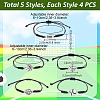 20Pcs 5 Styles Sport Theme Alloy Link Bracelets BJEW-GA0001-20-2