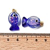 Handmade Dichroic Foil Lampwork Pendants DICH-G001-01G-08-3