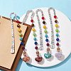7Pcs Chakra Gemstone Bead & Heart Glass Wishing Bottle Pendant Bookmarks AJEW-JK00313-2