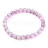 Natural Kunzite Round Beads Stretch Bracelets Women Men BJEW-T022-06A-2