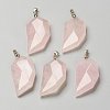 Natural Rose Quartz Pendants G-P445-D09-1