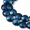 Electroplated Natural Lava Rock Beads Strands G-K388-01A-2