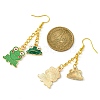 Alloy Enamel Frog Dangle Earrings with Iron Earring Pins for Women EJEW-JE05421-04-2