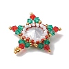 Christmas Glass & Seed Bead Woven Pendants PALLOY-MZ00261-4