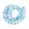 Electroplate Crackle Imitation Jade Glass Beads Strands EGLA-Q135-01A-C03-2