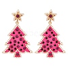 Christmas Trees with Star Alloy Dangle Stud Earrings for Women EJEW-Z078-02B-2