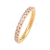 304 Stainless Steel Micro Pave Cubic Zirconia Finger Rings for Women RJEW-F214-01G-02-1