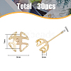 DICOSMETIC 30Pcs Ion Plating(IP) Brass Stud Earring Findings KK-DC0003-01-2