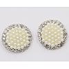 Acrylic Pearl & Rhinestone Shank Buttons BUTT-WH0003-01-1