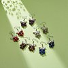 Gemstone Beaded Heart Butterfly Dangle Earrings EJEW-JE05039-2