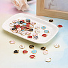 Cheriswelry 60Pcs 5 Colors Light Gold Plated Alloy Enamel Pendants FIND-CW0001-04-4