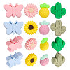 CHGCRAFT 16Pcs 8 Style Food Grade Eco-Friendly Silicone Beads SIL-CA0002-06-1
