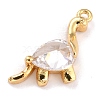 Brass Micro Pave Clear Cubic Zirconia Charms ZIRC-L097-039G-1