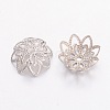 Platinum Brass Filigree Flower Bead Caps X-EC1166-2