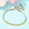 304 Stainless Steel Snake Chain Bracelets for Women BJEW-U019-04G-02-1