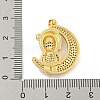 Rack Plating Brass Micro Pave Cubic Zirconia Pendants KK-K341-70G-3