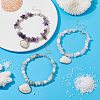 3Pcs 3 Style Natural Shell Charm Bracelets Set BJEW-TA00396-5