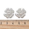 Brass Flower Stud Earrings EJEW-R016-17P-3