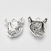 Tibetan Style Alloy Pendants X-TIBEP-T009-10AS-RS-2