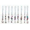 7 Chakra Synthetic Turquoise Beads Mobile Phone Strap HJEW-JM00931-1