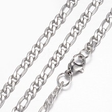 Non-Tarnish 304 Stainless Steel Figaro Chain Necklaces STAS-P101-71P