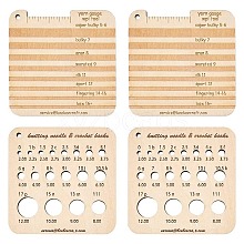 Square Wooden Knitting Needle Gauge Tools PW-WG42712-01