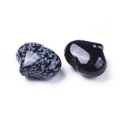 Natural Snowflake Obsidian Heart Love Stone G-F659-A25-1