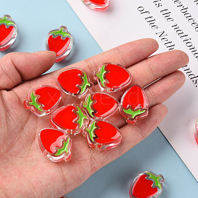 Transparent Enamel Acrylic Beads X1-TACR-S155-003-1