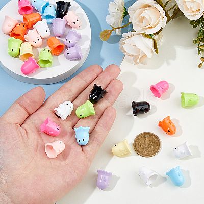 36Pcs 9 Colors Plastic Bead Cone KY-FH0001-38-1