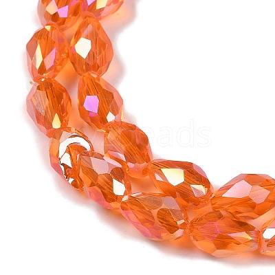Transparent Electroplate Glass Beads Strands EGLA-N013-T6mm-B09-1