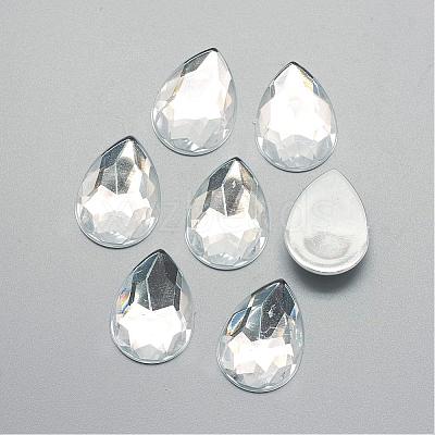 Acrylic Rhinestone Flat Back Cabochons GACR-Q010-18x25-16-1