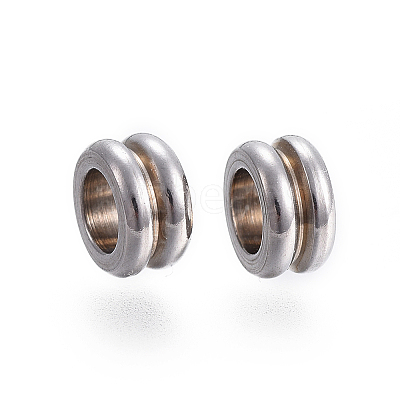 Non-Tarnish 304 Stainless Steel Grooved Beads LS-A-STAS-I117-16A-P-1
