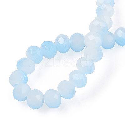 Two-Tone Imitation Jade Glass Beads Strands GLAA-T033-01B-06-1