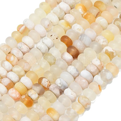 Natural Cherry Blossom Agate Beads Strands G-P575-A07-8x5mm-1