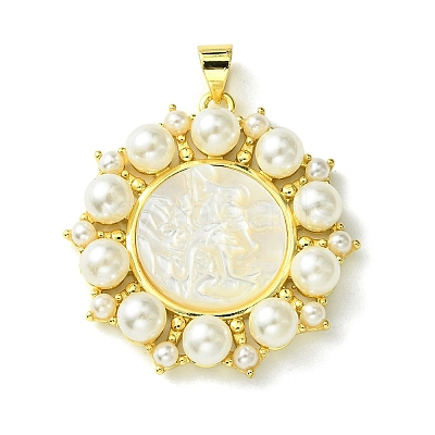 Eco-Friendly Brass Pendants KK-A204-02B-02G-1