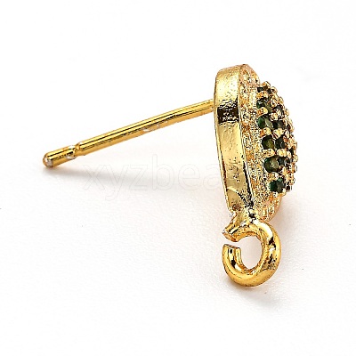 Brass Stud Earring Findings KK-G398-07D-G-1