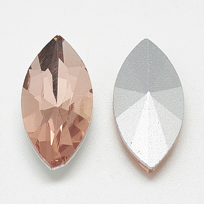 Pointed Back Glass Rhinestone Cabochons RGLA-T083-7x15mm-08-1