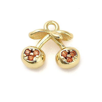 Brass Micro Pave Cubic Zirconia Pendants KK-L229-001G-02-1