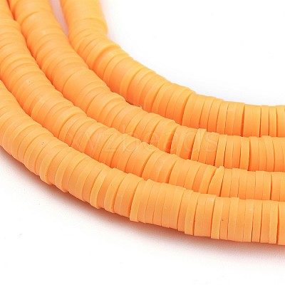 Flat Round Handmade Polymer Clay Beads CLAY-R067-6.0mm-15-1