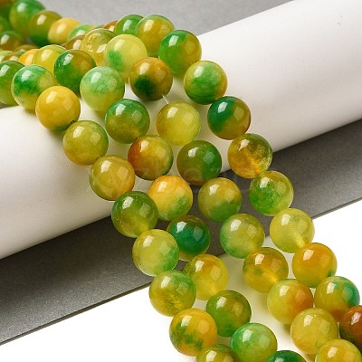Natural Dyed White Jade Beads Strands G-M402-C04-15-1
