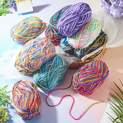 Light Gradient Segment Dyed Polyester Yarn DIY-TADJ0002-005H-1
