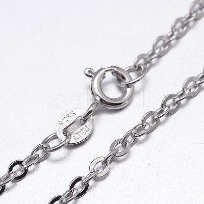 Anti-Tarnish Rhodium Plated 925 Sterling Silver Cable Chains Necklaces NJEW-M157-25C-18-1