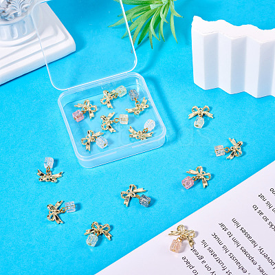14Pcs 7 Colors Baking Paint Handmade Lampwork Crake Pendants PALLOY-TA00156-1