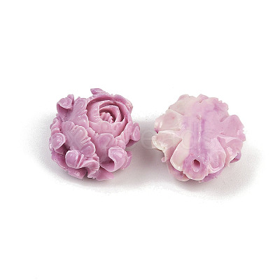 Synthetic Coral Dyed Carved Beads X1-SHEL-D001-01C-1