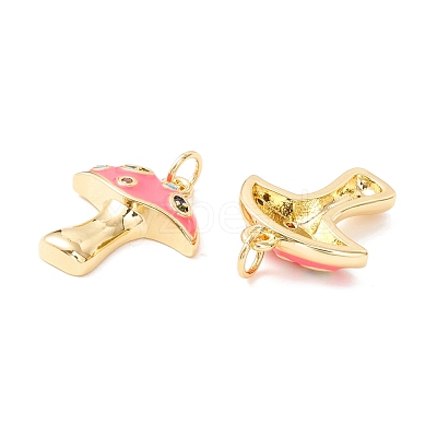 Autumn Theme Rack Plating Brass Micro Pave Colorful Cubic Zirconia Pendants KK-D073-06G-04-1