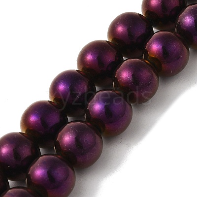 Electroplated Synthetic Magnetic Hematite Beads Strands G-I364-K01-03-1