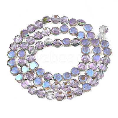 Electroplate Translucent Glass Beads Strands X-EGLA-N002-27-D01-1
