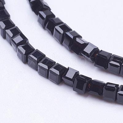 Cube Shaped Crystal Glass Beads Strands GLAA-F012-A02-1