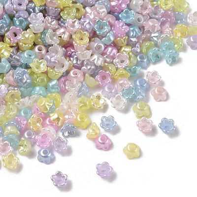 Pearlized ABS Plastic Bead Caps KY-G032-01A-1